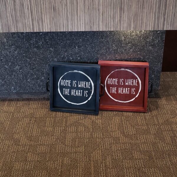 Picture20181102140849388_4835ee90-15c3-4591-8994-36e0c3a1d628 Home is where the heart is - Small Rustic Wooden Serving Tray - Netties Expressions