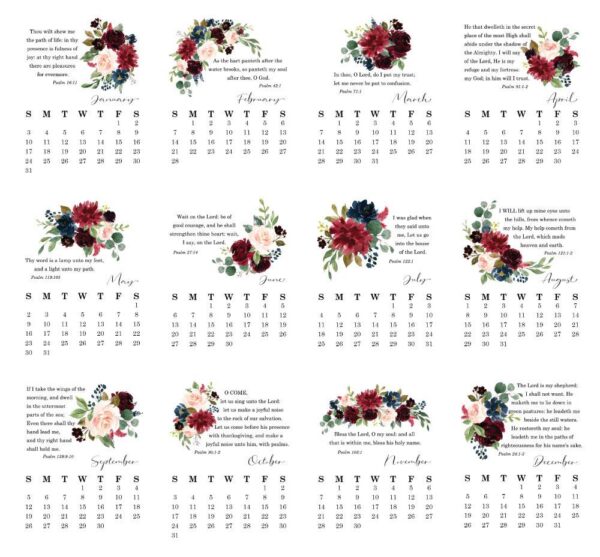 2021 Desktop Calendar - Psalms - Netties Expressions