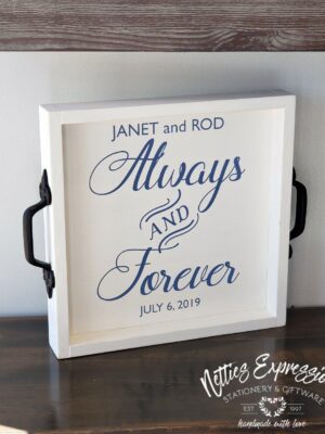 Square_Serving_Tray_-_Always_Forever_JR-1_aecb31b1-c5f6-43e4-8361-472bcf0a60c1 Always and Forever - Small Rustic Wooden Serving Tray - Netties Expressions