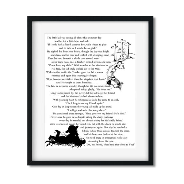 The-little-lad-8x10-frame_4743d825-be97-46b2-9c1f-3c4b78ac368f The little lad was sitting all alone - Art Print - Netties Expressions Prints