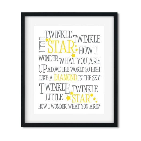Twinkle_-twinkle-little-star-8x10-gray-and-yellow-frame_edb43319-c99a-4f95-8f7c-7f455c1ed8e4 Twinkle Twinkle Little Star - Art Print - Netties Expressions Prints