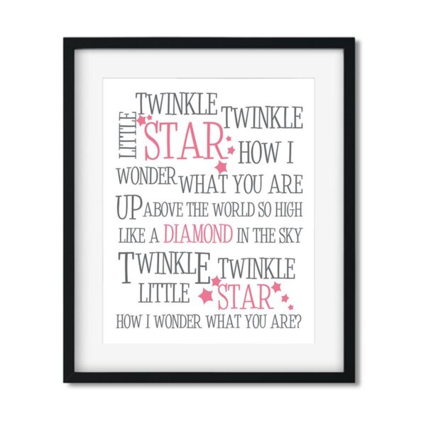 Twinkle_-twinkle-little-star-8x10-pink-and-grey-frame_f7156172-09d6-4cfd-9717-fc2d730ceab3 Twinkle Twinkle Little Star - Art Print - Netties Expressions Prints