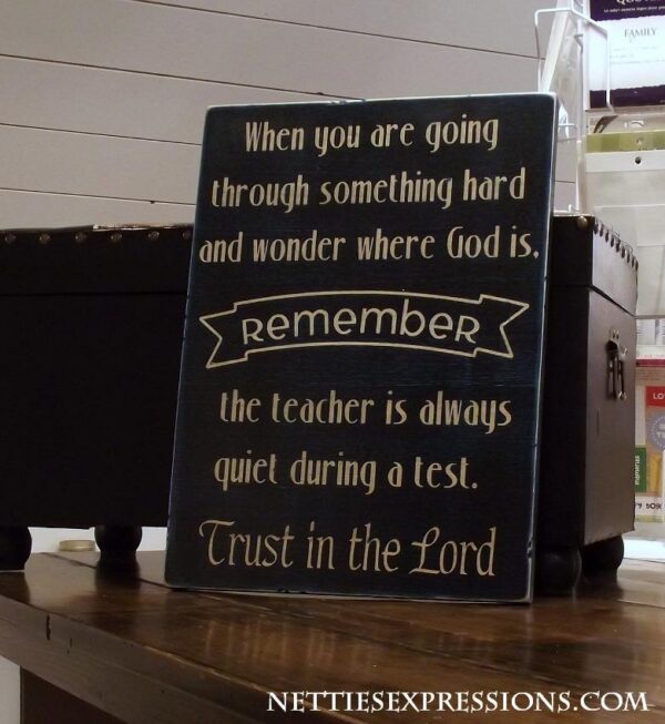 When you are going through something hard - Rustic Wood Sign - Netties Expressions