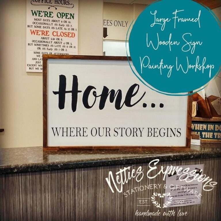 Custom Framed Wooden Signs for Paint Workshop - Netties Expressions