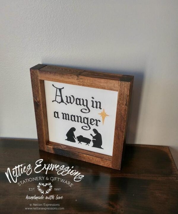 away-in-a-manger-6x6-rustic-framed-wood-christmas-sign-wood-signs-3_b209f59f-7a18-40bb-9697-63f23f1e9465 Away in a Manger - Rustic Wood Christmas Sign - Netties Expressions