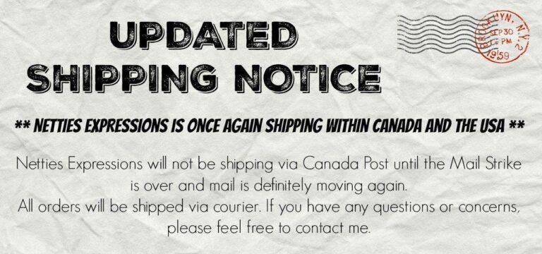 Updated Shipping Information - Netties Expressions