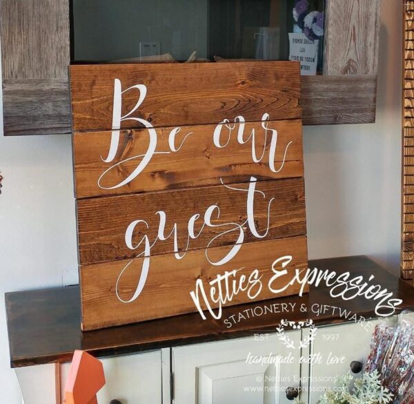 be-our-guest-22x22-rustic-pallet-wood-sign-wood-signs_c4ac5032-4c0d-4c2d-a203-9183ea7d674d Be Our Guest - Rustic Pallet Wood Sign - Netties Expressions