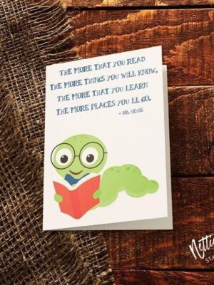 bookworm-a7-birthday-card-cards_42ca4362-e14d-43d4-9040-25c62664e8e9 Bookworm - Greeting Card - Netties Expressions