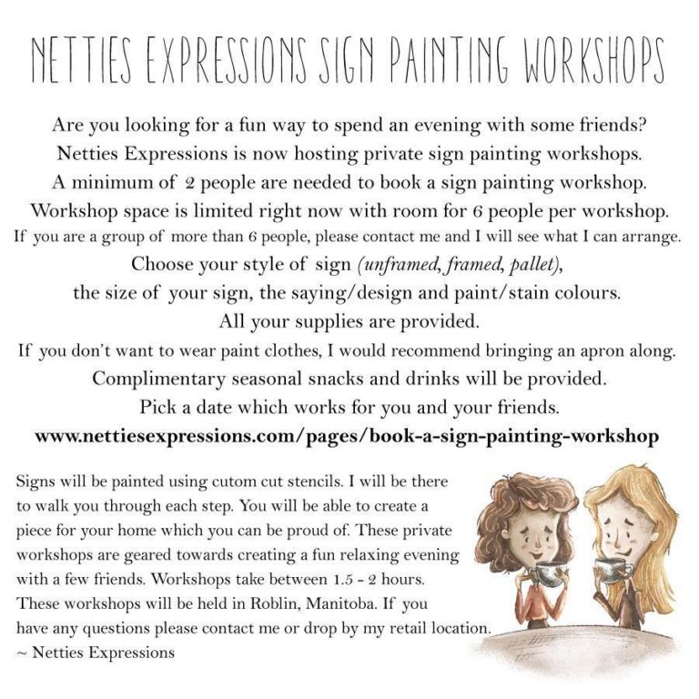 Book a Private Sign Painting Workshop - Netties Expressions