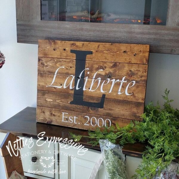 classic-monogram-22x175-rustic-pallet-wood-sign-wood-signs_d37fccc4-6422-4892-9e1b-c359ce5cc382 Classic Last Name Monogram - Rustic Pallet Wood Sign - Netties Expressions