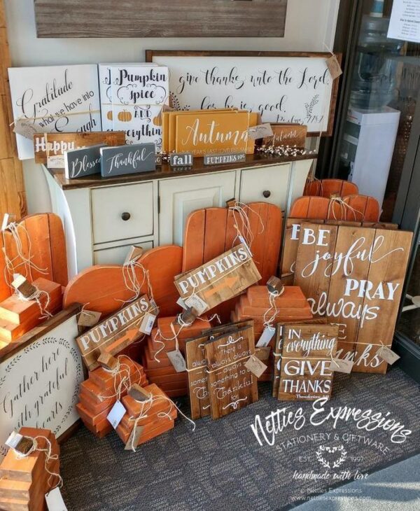 Extra-Large Stacked Wood Pumpkin - Netties Expressions