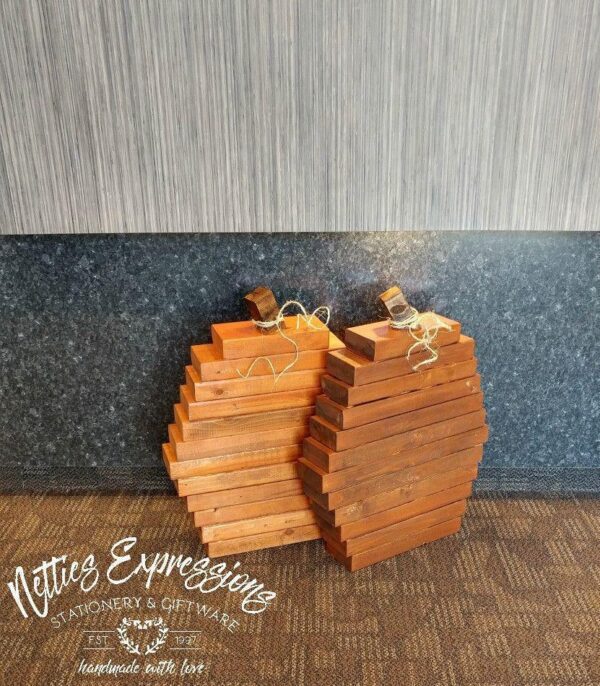 Extra-Large Stacked Wood Pumpkin - Netties Expressions