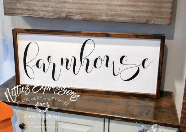 farmhouse-12x30-rustic-framed-wood-sign-wood-signs_1d7daada-d596-4459-a000-50c993e7254d Farmhouse - Rustic Wood Sign - Netties Expressions