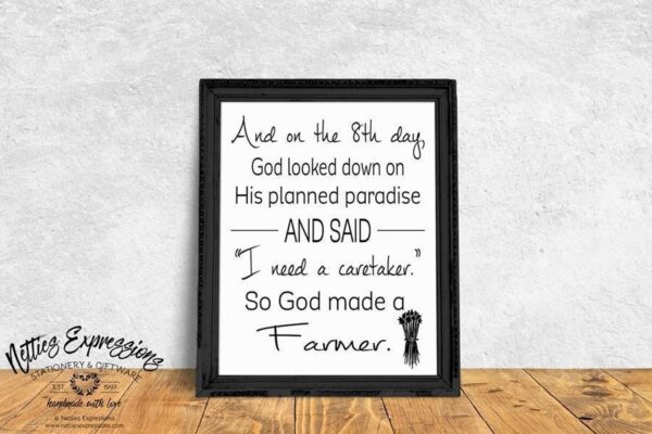 god-created-a-farmer-8x10-art-print-prints_7e002b58-979b-40de-86d5-38242febf692 God Created a Farmer - Art Print - Netties Expressions