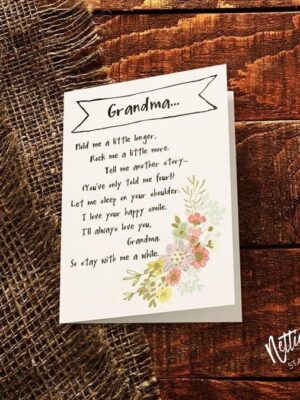 Grandma hold me a little longer - Greeting Card - Netties Expressions