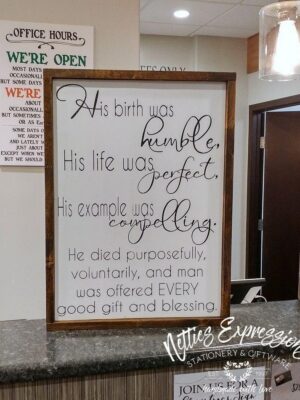 his-birth-was-humble-16x22-rustic-framed-wood-sign-wood-signs_723d6122-67d9-4a52-861d-8ee508c301b0 His birth was humble - Rustic Wood Sign - Netties Expressions