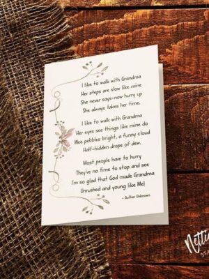 i-like-to-walk-with-grandma-a7-birthday-card-cards_82c6e1e3-07fa-4a15-ab50-30b2aa7e19c1 I like to walk with Grandma - Greeting Card - Netties Expressions