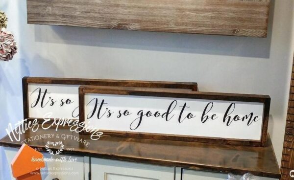 its-so-good-to-be-home-6x26-rustic-framed-wood-sign-wood-signs_f8654099-a0fd-44c6-a80d-379996f80b4c It's so good to be home - Rustic Wood Sign - Netties Expressions