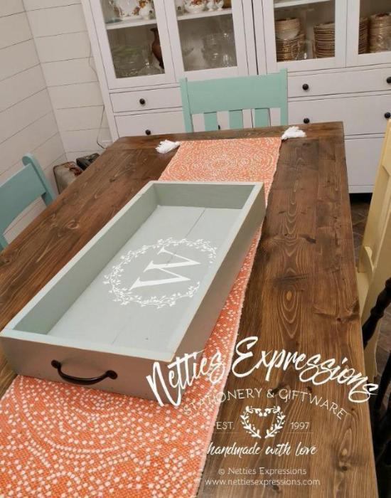 Large Rustic Plank Wooden Serving Tray - Netties Expressions