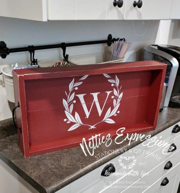 Large Rustic Plank Wooden Serving Tray - Netties Expressions