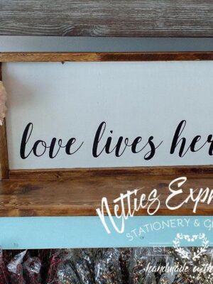 love-lives-here-125x255-rustic-framed-wood-sign-wood-signs_2fb289ce-1deb-4232-bb0f-d6db5293e702 Love lives here - Rustic Wood Sign - Netties Expressions