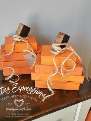 mini-stacked-wood-pumpkin-decor_f22f9c1a-9d40-4fc4-a911-bacfe82b45c2 Mini Stacked Rustic Wood Pumpkin - Netties Expressions