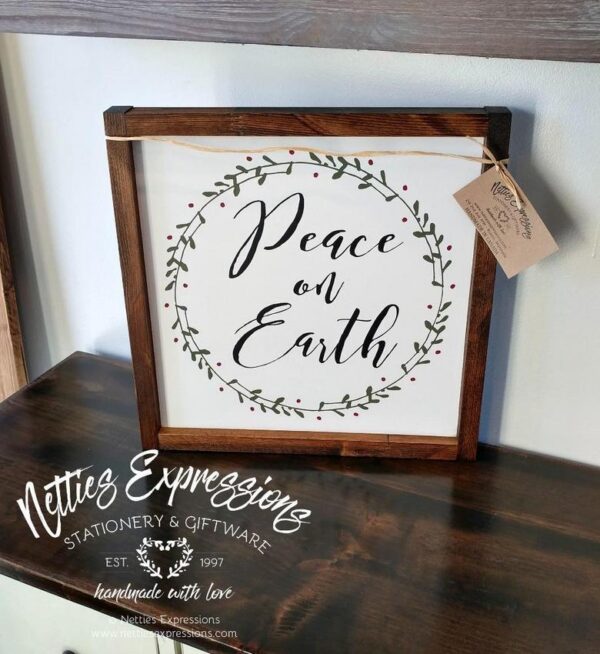 peace-on-earth-12x12-rustic-framed-wood-christmas-sign-wood-signs_aef19eca-bac3-4f08-bcbc-c2d73c43128c Peace on Earth - Rustic Wood Christmas Sign - Netties Expressions