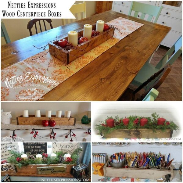 plain-wooden-centerpiece-box-185-decor-4_72c23a21-730d-4fcb-85d9-09b4dc33492b Rustic Wooden Box - 18.25" - Netties Expressions