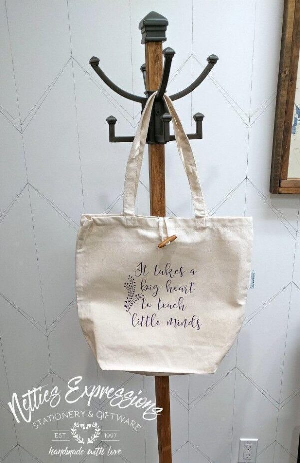 recycled-cotton-tote-bag-it-takes-a-big-heart-to-teach-little-minds-bags-2_fffd8cac-43c0-4865-9094-984248e1a44f It takes a big heart to teach little minds - Recycled Cotton Tote Bag - Netties Expressions
