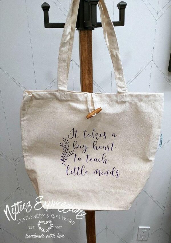 recycled-cotton-tote-bag-it-takes-a-big-heart-to-teach-little-minds-bags_074887e5-2272-4f11-a17c-33393ea2dfe5 It takes a big heart to teach little minds - Recycled Cotton Tote Bag - Netties Expressions
