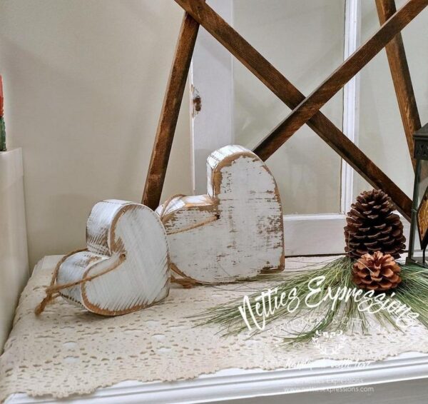 Rustic Chunky Wooden Heart - Large - Netties Expressions