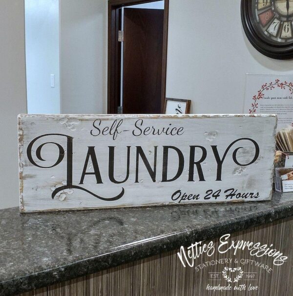 self-service-laundry-open-24-hours-8x22-rustic-wooden-sign-wood-signs-4_d7298fe3-2f7b-49c7-a534-6f5c34b6b3cd Self-Service Laundry Open 24 Hours - Rustic Wooden Sign - Netties Expressions