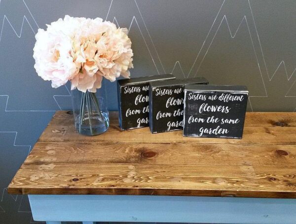 sisters-are-different-flowers-6x55-rustic-chunky-wooden-sign-wood-signs_ecdac564-5b76-4be2-a520-559ffbe04f2f Sisters are different flowers - Rustic Chunky Wooden Sign - Netties Expressions