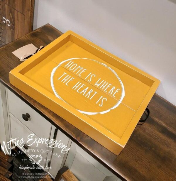 Small Rustic Plank Wooden Serving Tray - Netties Expressions