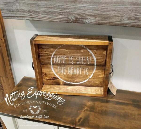 Small Rustic Plank Wooden Serving Tray - Netties Expressions