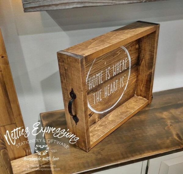 Small Rustic Plank Wooden Serving Tray - Netties Expressions