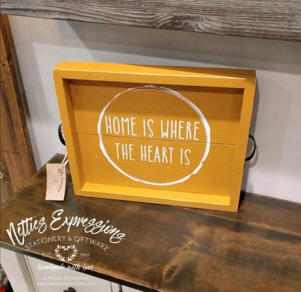 Small Rustic Plank Wooden Serving Tray - Netties Expressions