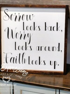 sorrow-looks-back-18x18-rustic-framed-wood-sign-wood-signs_bf47d29a-29d4-470d-bf83-13271d9a05df Sorrow looks back - Rustic Wood Sign - Netties Expressions