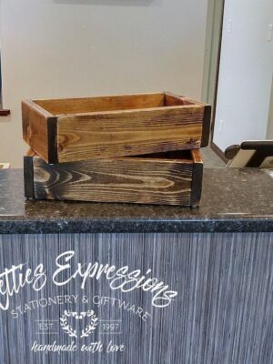 springsummer-wooden-centerpiece-box-14-decor_9c79bca2-b744-4d20-a12a-38a09634dce5 Rustic Wooden Box - 14" - Netties Expressions