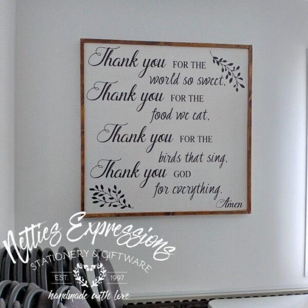 thank-you-for-the-world-so-sweet-36x36-rustic-framed-wood-sign-wood-signs_65d5c363-c2ba-4245-b7ae-ec3e77b24716 Thank you for the world so sweet - Rustic Wood Sign - Netties Expressions