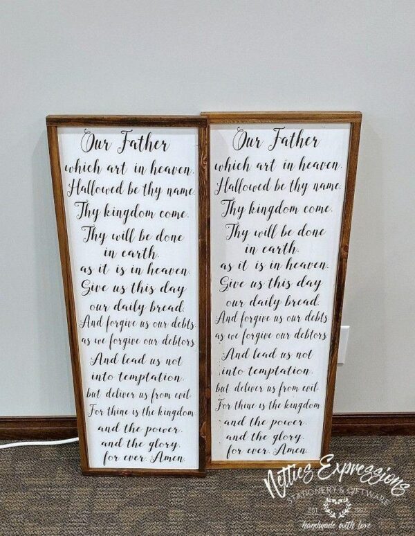 the-lords-prayer-12x40-rustic-framed-wood-sign-wood-signs_9c86cc26-bfc7-4def-a449-7f73b4839704 The Lord's Prayer - Rustic Wood Sign - Netties Expressions