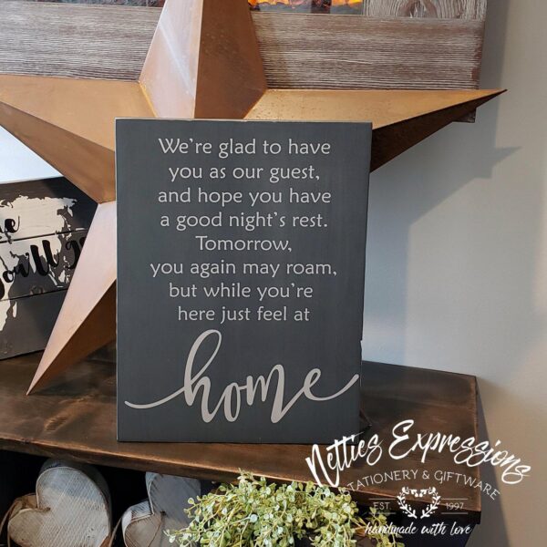 we_re-glad-to-have-you-12x16_3a2abc9f-9b61-4aec-89fb-7fcf438ffe48 Glad to have you as a guest - Rustic Wood Sign - Netties Expressions