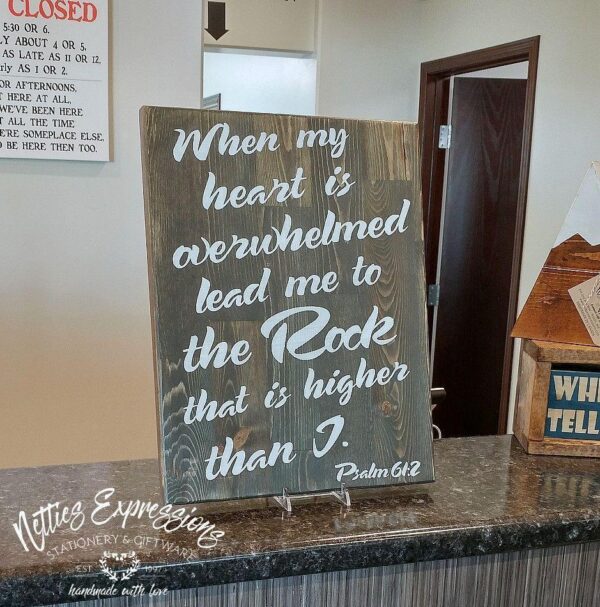 when-my-heart-is-overwhelmed-lead-me-to-the-rock-12x16-wood-sign-wood-signs_35579560-e74b-45bf-83e8-b8fe4248da7f When my Heart is Overwhelmed - Rustic Wood Sign - Netties Expressions