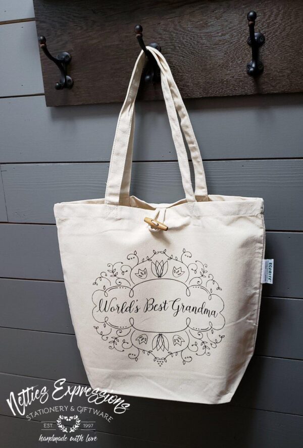 worlds-best-grandma-tote-bag-1_e2643ada-6252-4b1e-b2dd-c9cd1f5f2c27 World's Best Grandma - Recycled Cotton Tote Bag - Netties Expressions