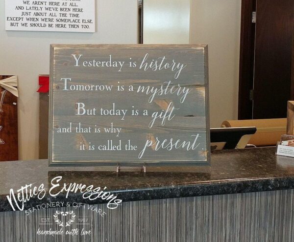 yesterday-is-history-12x16-wood-sign-wood-signs_517c3ff5-ad0b-4dc9-ad45-5d44562e2f46 Yesterday Is History - Rustic Wood Sign - Netties Expressions
