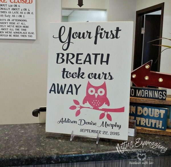 your-first-breath-took-ours-away-12x16-custom-rustic-wood-sign-wood-signs_fed00ae3-7a72-4193-986e-25cc374fbc47 Your first breath took ours away - Custom Rustic Wood Sign - Netties Expressions
